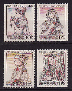 ЧССР, 1956, Национальная одежда (II), 4 марки